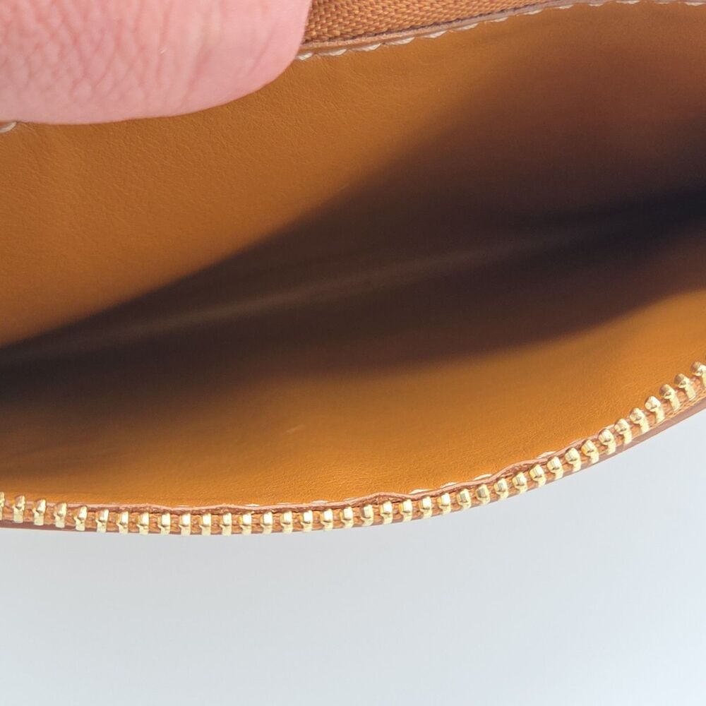 Alexander McQueen Smooth Leather Zip Pouch Clutch Bag Camel Tan Brown Made Italy - Picture 5 of 6